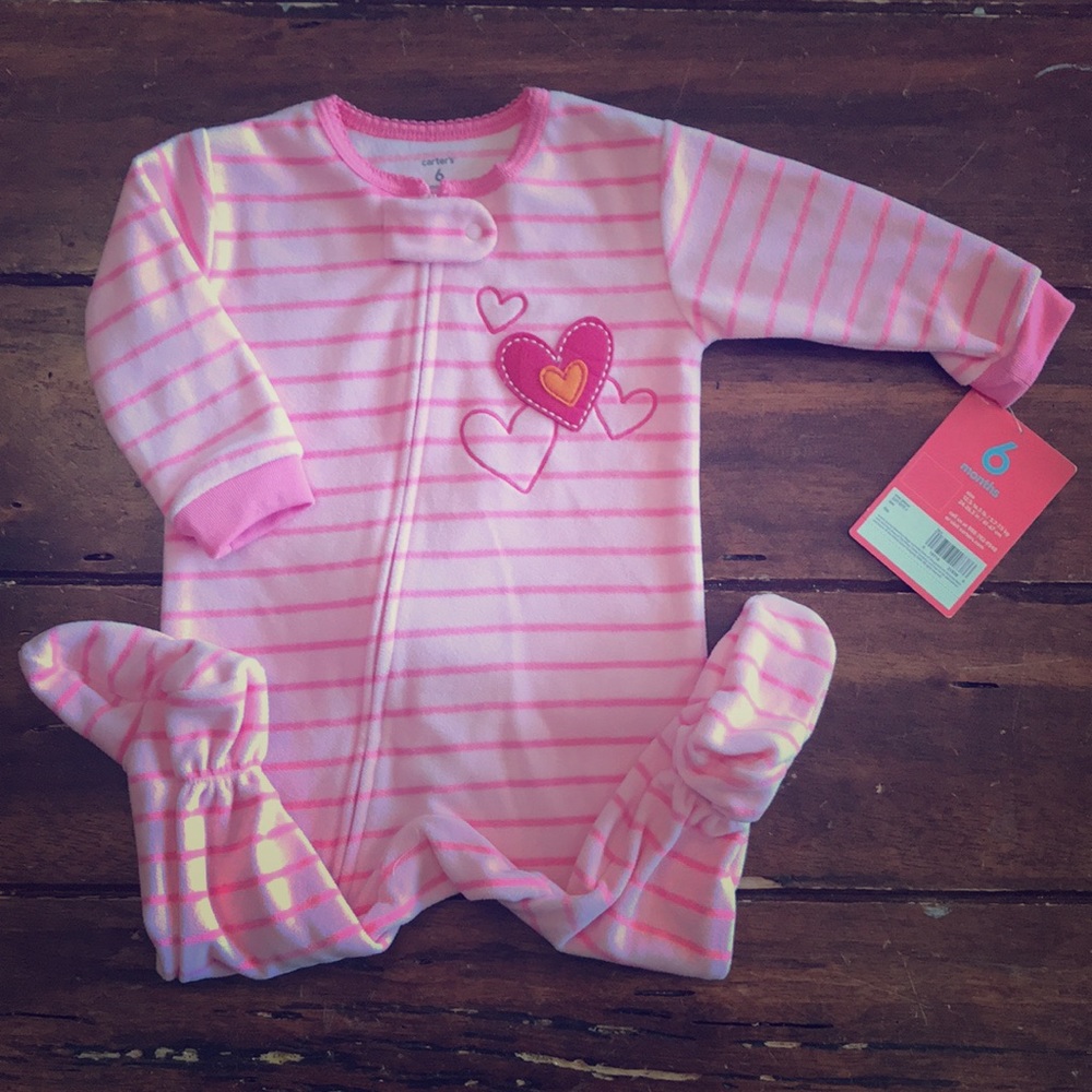 Carter’s Pink Striped Fleece Sleeper